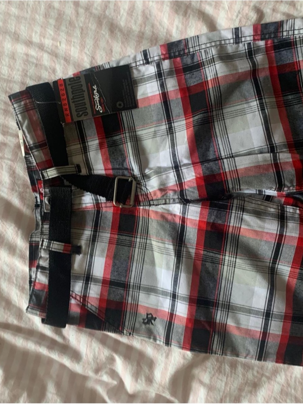 Boy’s Plaid Red & Black Casual Shorts